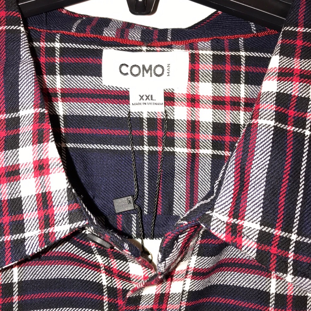 Blue / Red Plaid Button Down Top - Picture 3 of 7